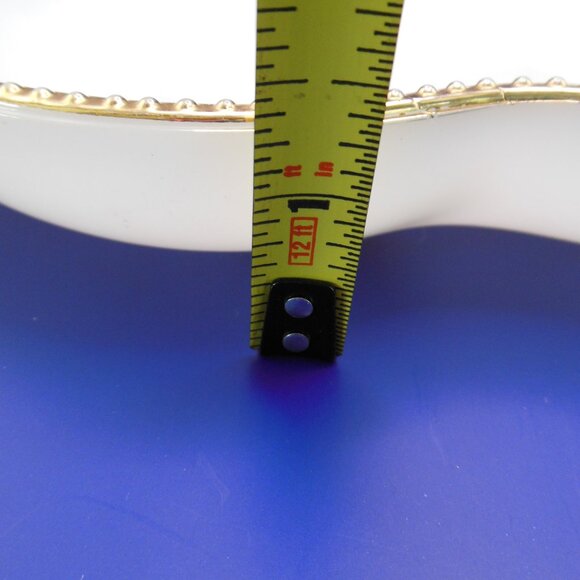 serving relish dish Anchor Hocking milk glass Fire-King hobnail and gold trim - Picture 7 of 7